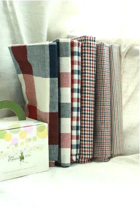 0.2 cm Plaid Yarn Dyed Cotton Red and Blue per Yard 12