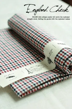 0.2 cm Plaid Yarn Dyed Cotton Red and Blue per Yard 12