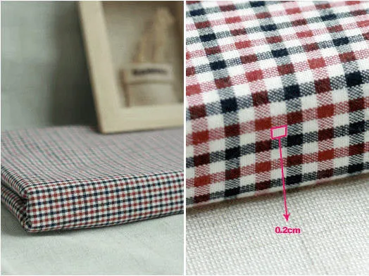 0.2 cm Plaid Yarn Dyed Cotton Red and Blue per Yard 12