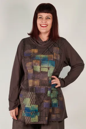 1165 Cowl Neck Tee-Italian Umber-P