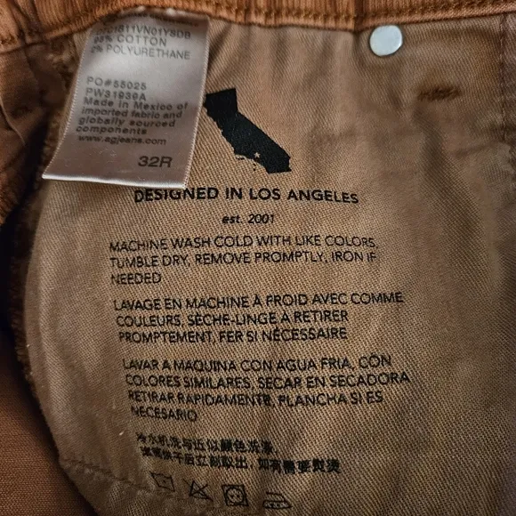 ADRIANO GOLDSCHMIED ALEXXIS HIGH-RISE CORDUROY SHORTS ORANGE NWT WOMEN'S 32