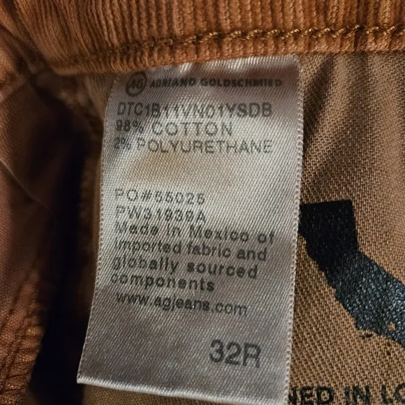 ADRIANO GOLDSCHMIED ALEXXIS HIGH-RISE CORDUROY SHORTS ORANGE NWT WOMEN'S 32