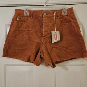 ADRIANO GOLDSCHMIED ALEXXIS HIGH-RISE CORDUROY SHORTS ORANGE NWT WOMEN'S 32