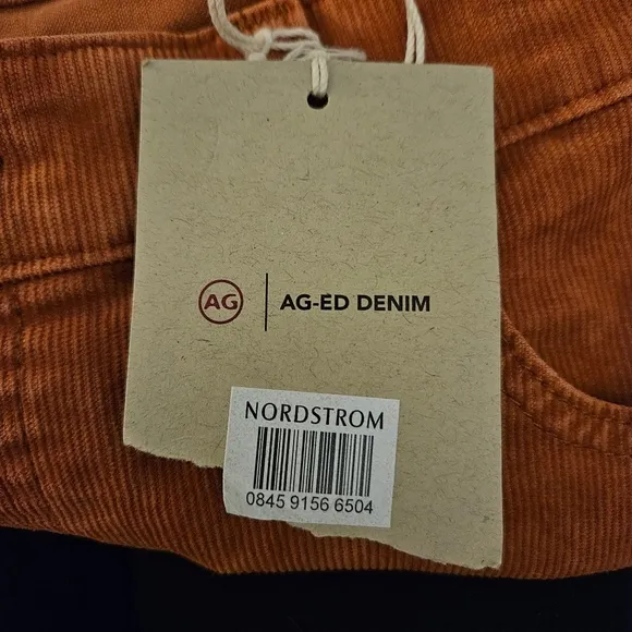 ADRIANO GOLDSCHMIED ALEXXIS HIGH-RISE CORDUROY SHORTS ORANGE NWT WOMEN'S 32