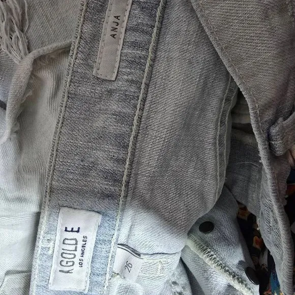 Agolde Anja Ripped Button Fly Shorts