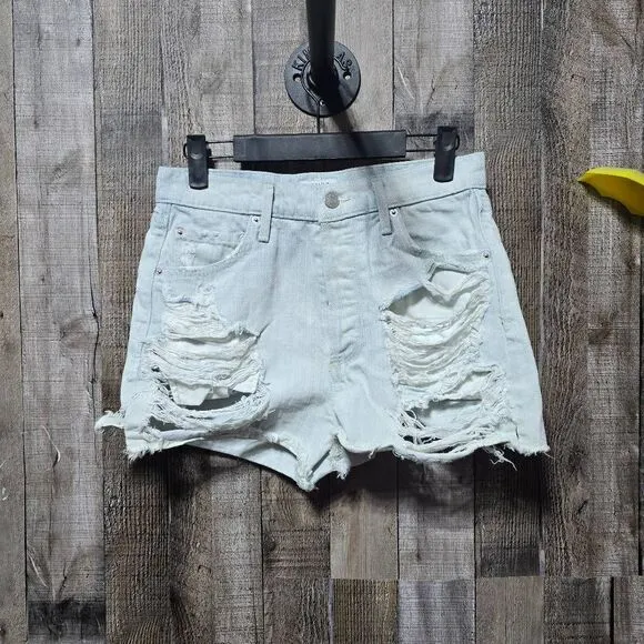 Agolde Anja Ripped Button Fly Shorts