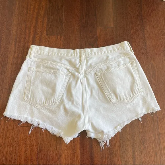 Agolde Parker Denim Shorts in Tissue White Cut Offs Size 31