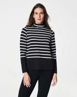 AIRESSENTIALS MOCK PULLOVER STRIPE