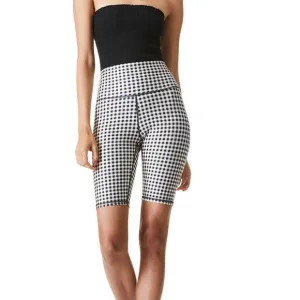 Alice   Olivia Black Gingham Aaron High Waist Bike Shorts NWT Size XS