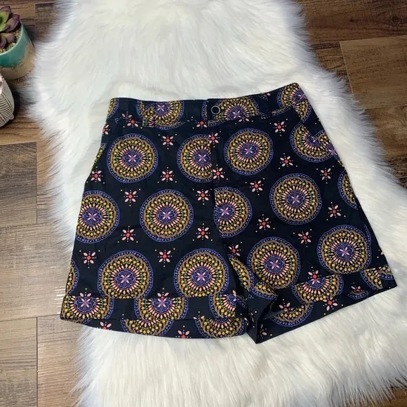 Anthropologie Maeve Abstract City Shorts