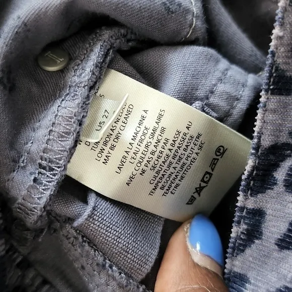 Anthropologie Pilcro Cheetah Blue Cord Cut Off Bermuda Shorts