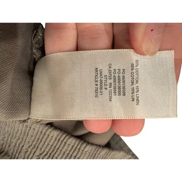 Aritzia Wilfred Free Linen Cotton Neutral Minimalist Nova 7” Shorts Lrg NWT