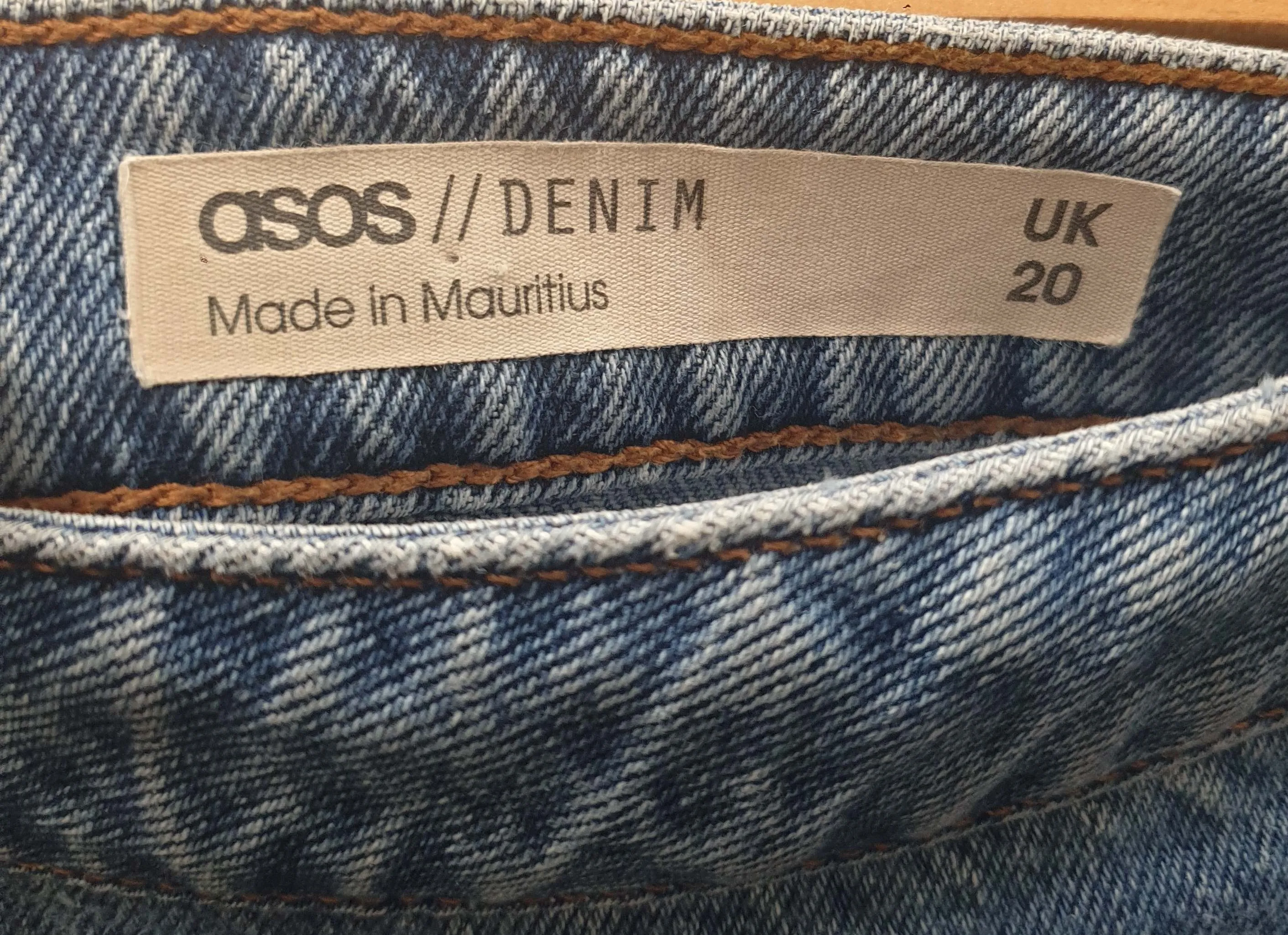 Asos denim mini skirt size UK20