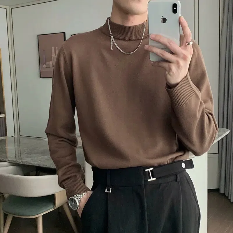 Basic Half Turtleneck Slim Bottoming Sweater