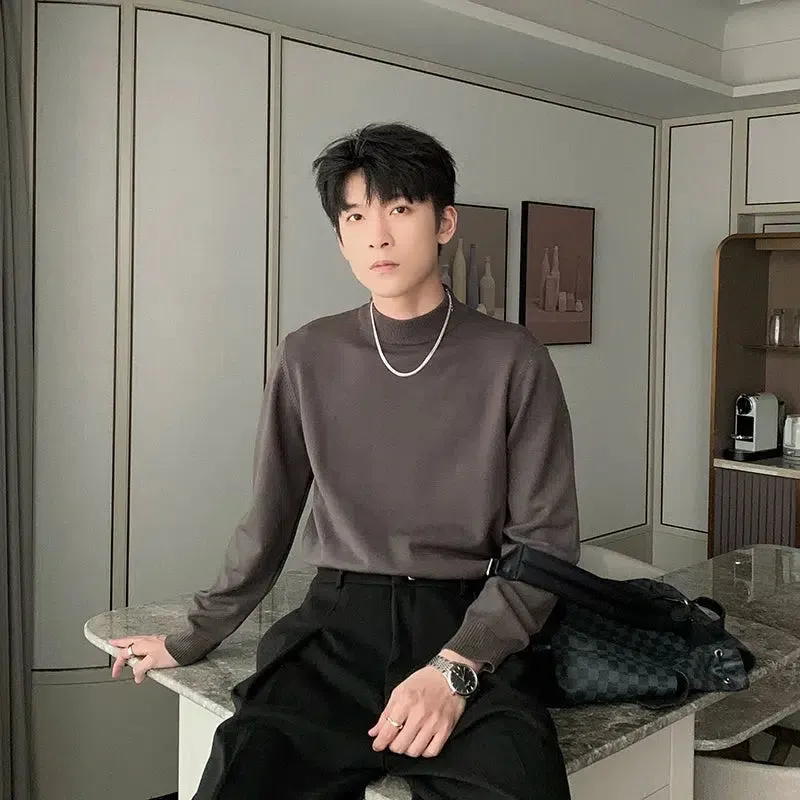 Basic Half Turtleneck Slim Bottoming Sweater