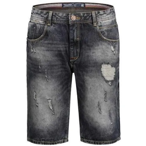 Bermuda Denim Ripped Shorts - Black 2xl