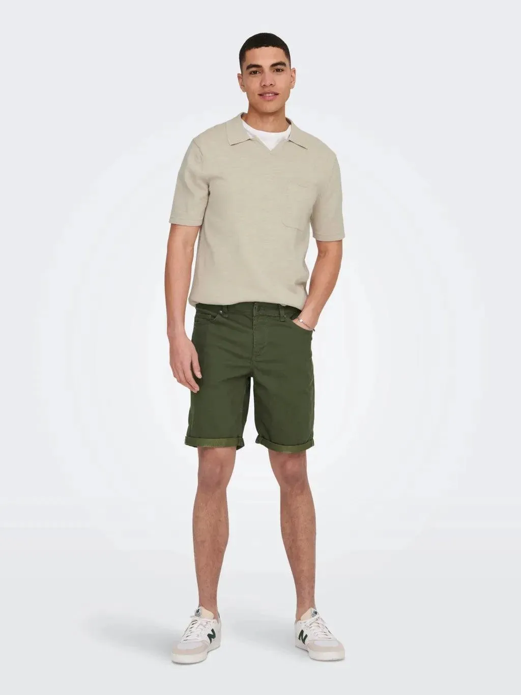 Bermudas Only&Sons Regular Ply Twill Dark Olive