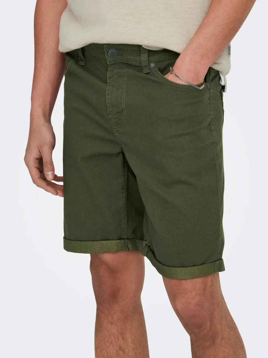 Bermudas Only&Sons Regular Ply Twill Dark Olive