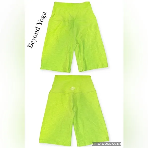 Beyond Yoga High Waisted Neon Green Bike Shorts - Size S