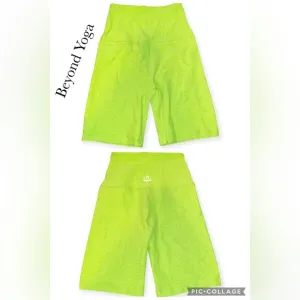Beyond Yoga High Waisted Neon Green Bike Shorts - Size S