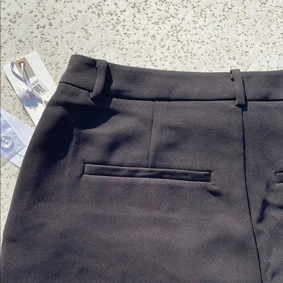 Black Good American High Waisted Luxe Suiting Trouser Shorts