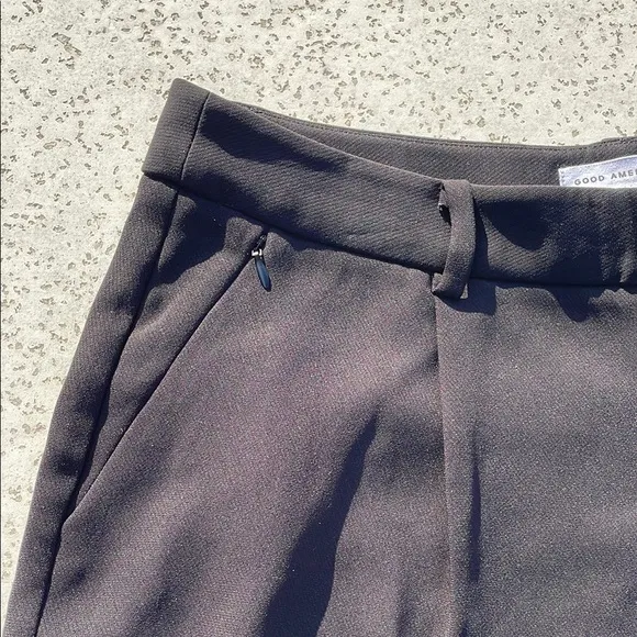 Black Good American High Waisted Luxe Suiting Trouser Shorts
