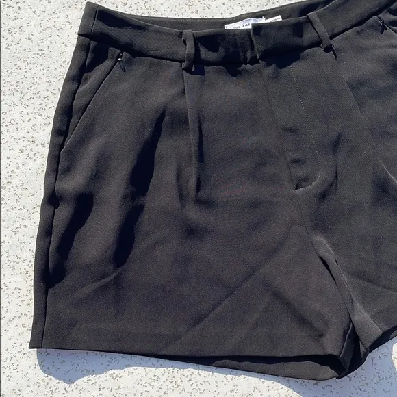 Black Good American High Waisted Luxe Suiting Trouser Shorts