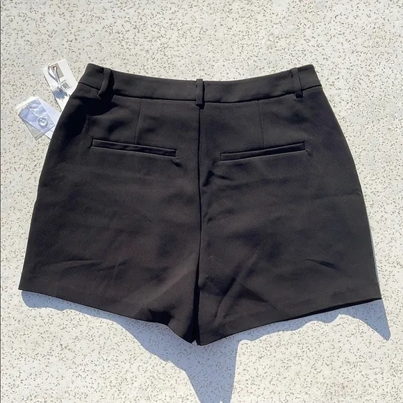 Black Good American High Waisted Luxe Suiting Trouser Shorts