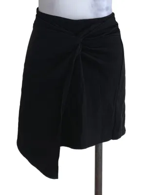 Black Plain High-Waisted Shorts