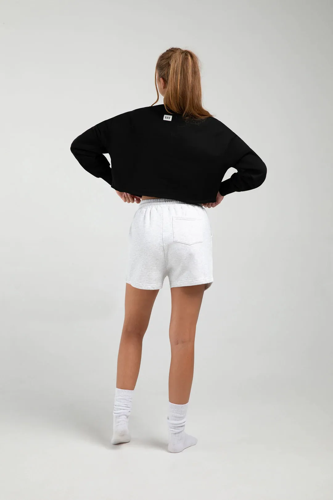 Bloch SALE | Off Duty High Waisted Terry Shorts | Snow Marle