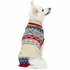 Blueberry Pet Fair Isle Dog Sweater Cream White