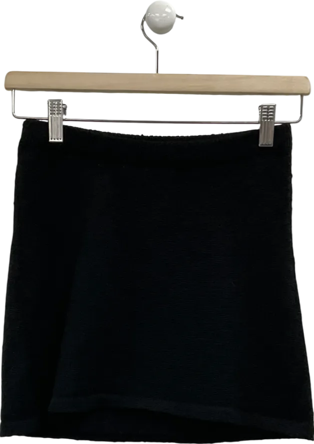 BOA Black Fine Knit Mini Skirt UK XS