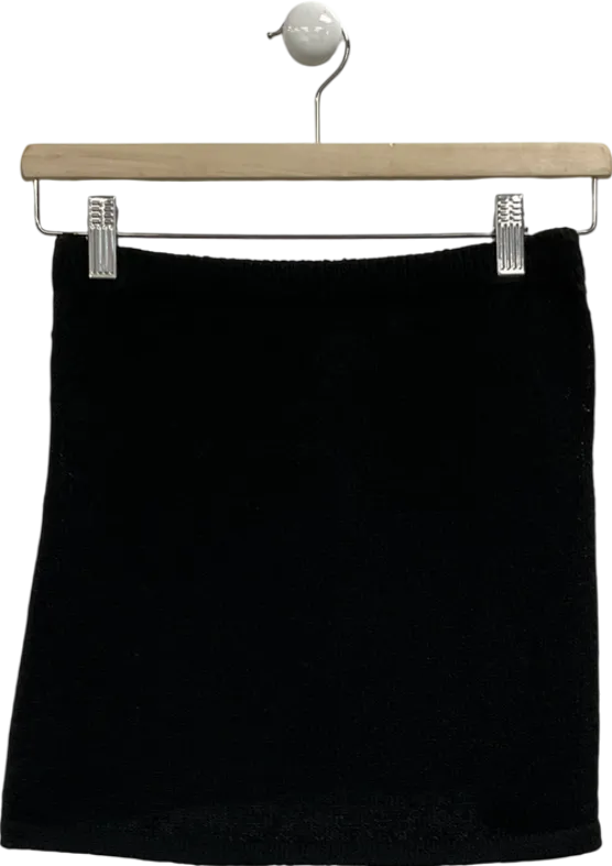 BOA Black Fine Knit Mini Skirt UK XS