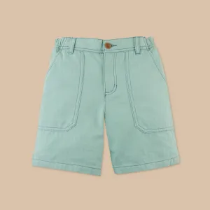 Boys Gino Bermuda Shorts with Contrast Stitching, Green