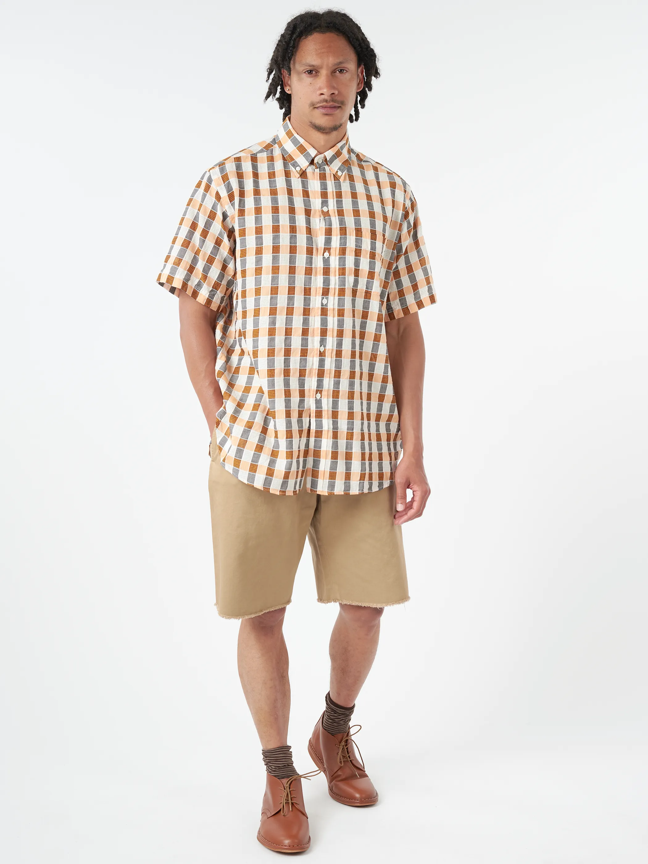 Button-Down Panama Plaid Shirt