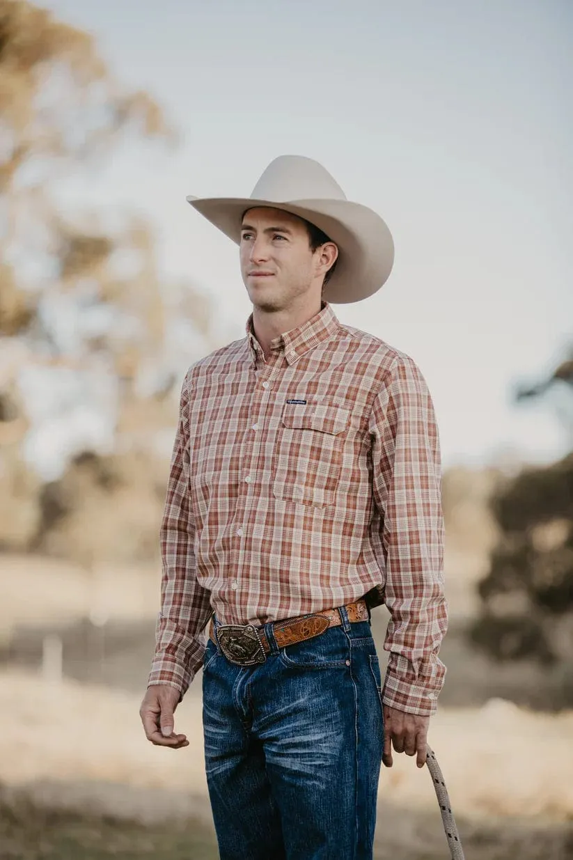 Campdraft Aus Shirt Mens Apricot Plaid