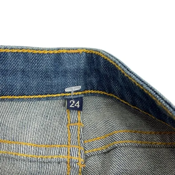 Carmar Shorts Womens Sz 24 Denim Bermuda Med Wash Button Stretch Mid Rs $219 Nwt