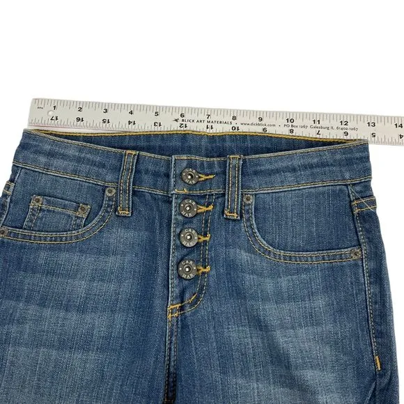 Carmar Shorts Womens Sz 24 Denim Bermuda Med Wash Button Stretch Mid Rs $219 Nwt