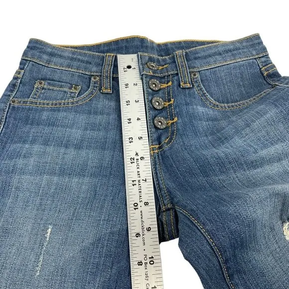 Carmar Shorts Womens Sz 24 Denim Bermuda Med Wash Button Stretch Mid Rs $219 Nwt