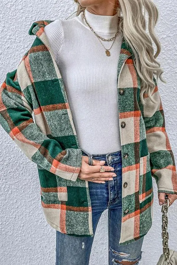 Casual Loose Lattice Plaid Shirt Coat