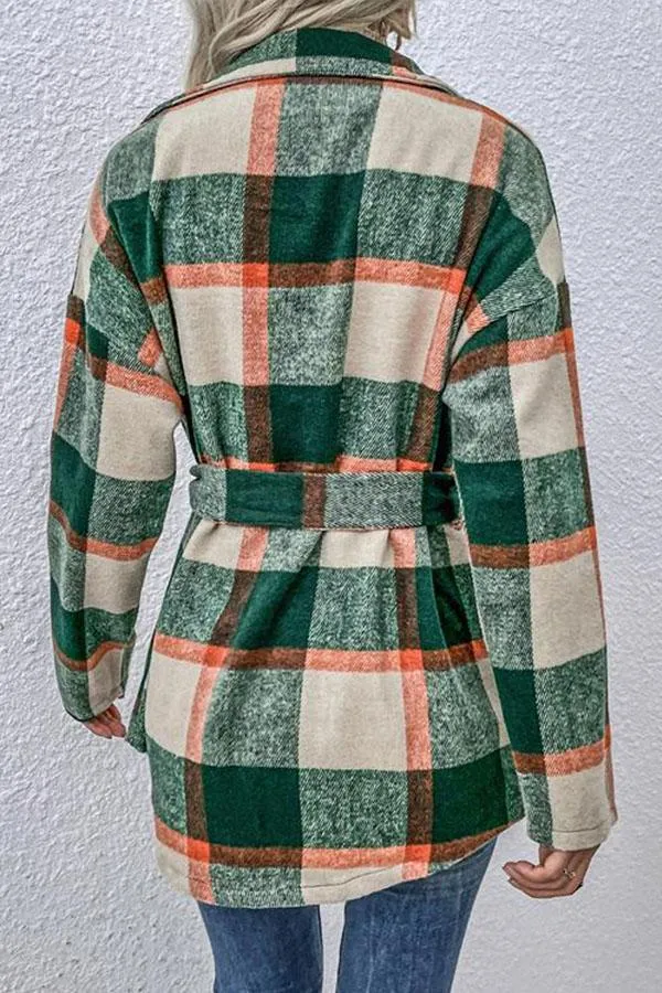 Casual Loose Lattice Plaid Shirt Coat