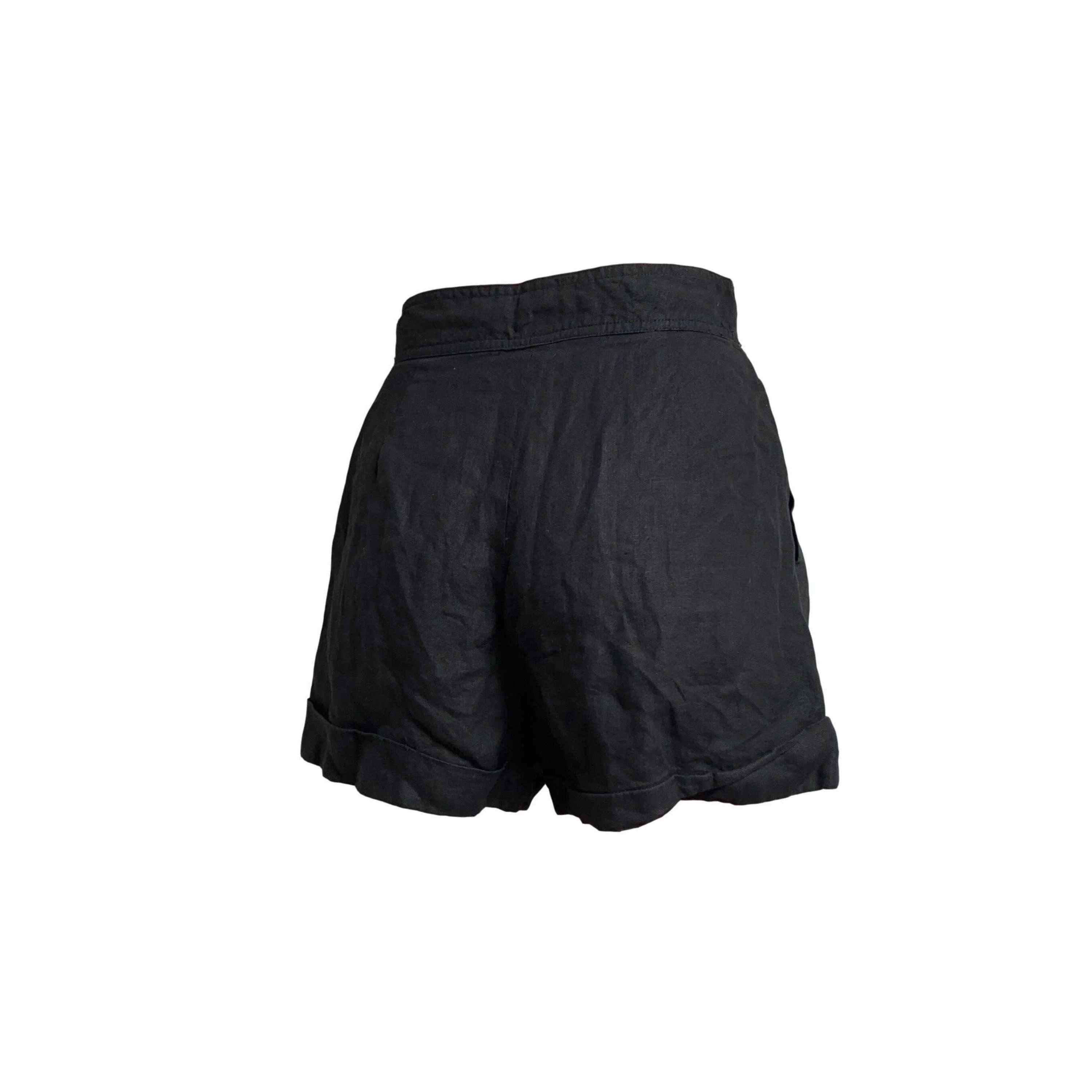 Chanel Black Logo Button Shorts