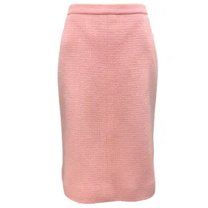 Chanel Boutique Vintage 1998 Pink Classic CC Logo Button Boucle Tweed Skirt