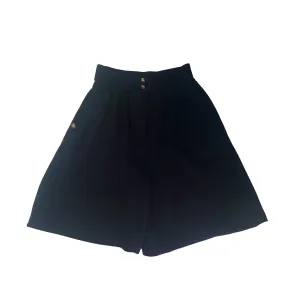 Chanel Navy Logo Button Shorts