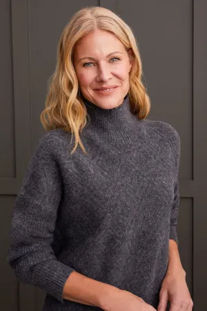 Charcoal Mock Neck Sweater