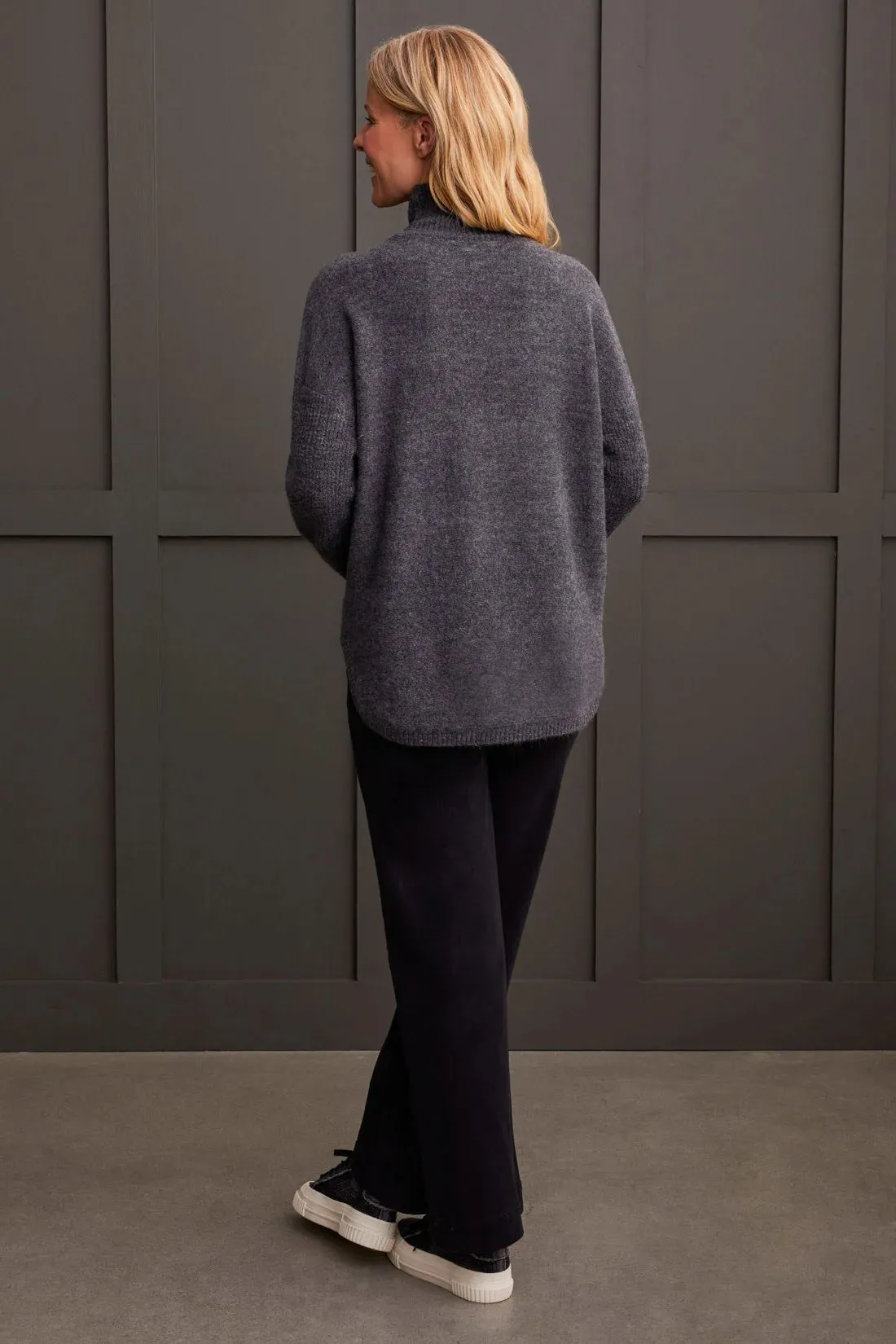 Charcoal Mock Neck Sweater