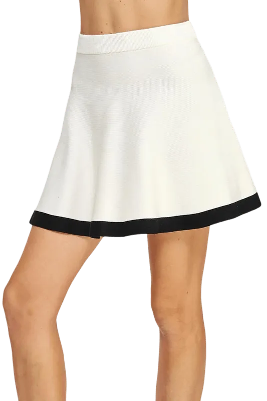 Color block knitted skirt