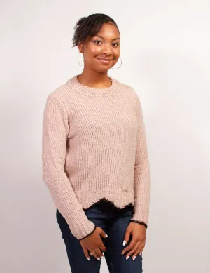 Crew Neck Metallic Sweater