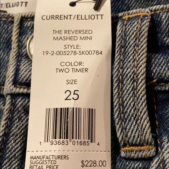 Current/Elliott the reversed mashed mini skirts