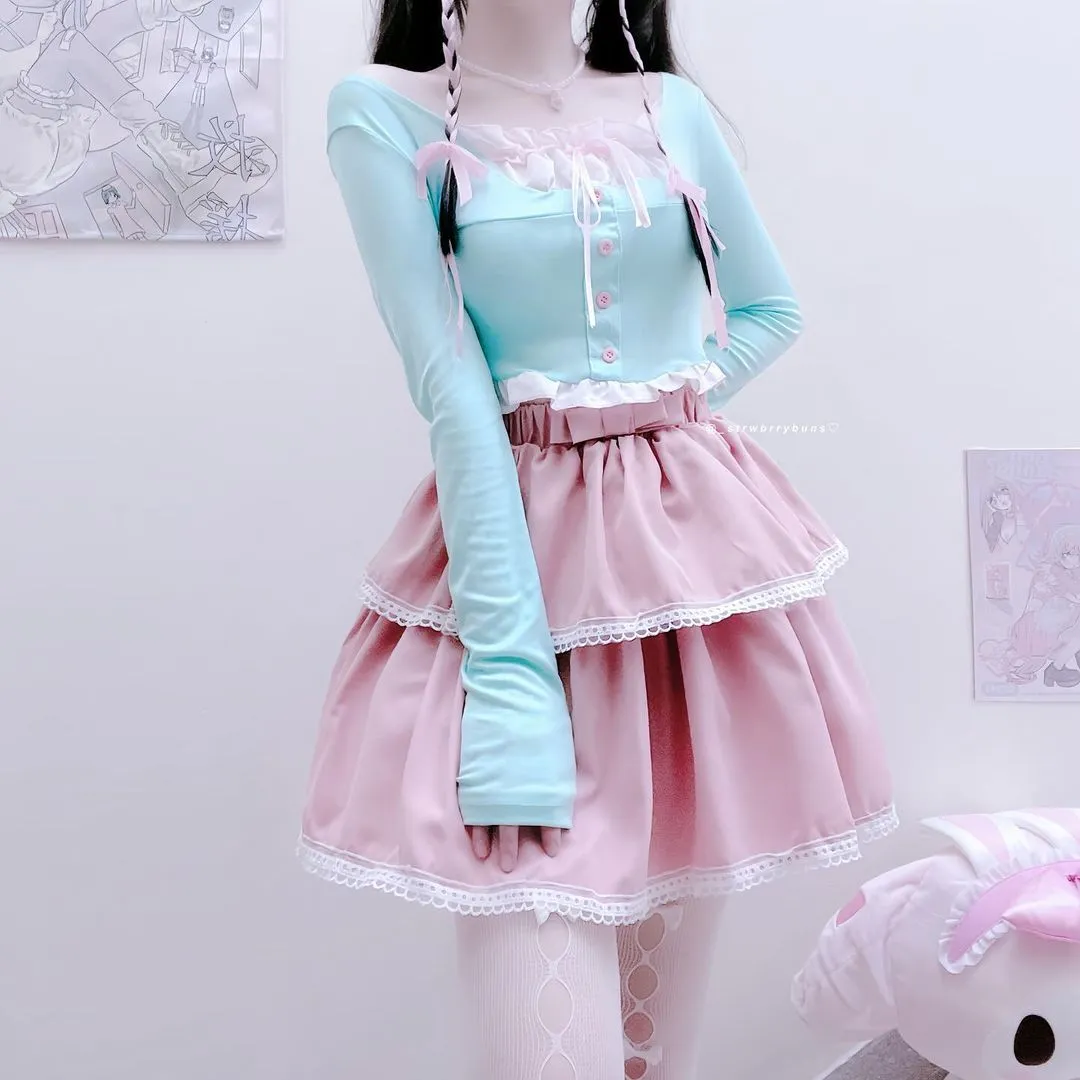 CUTE TOP   SKIRT TWO-PIECE SET  UB98088